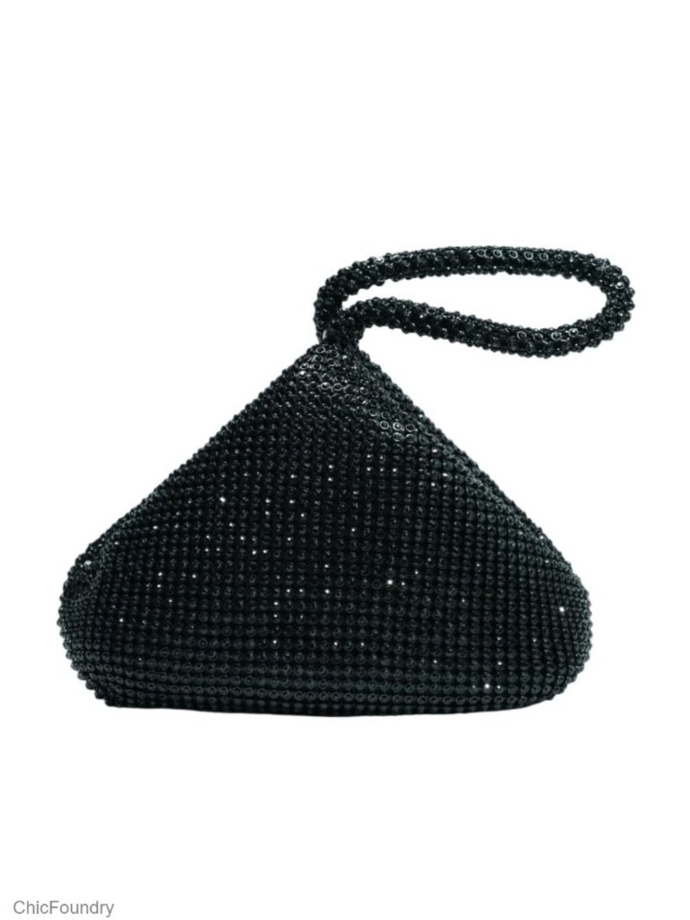 Rhinestone Triangle Clutch Wristlet Sparkly Evening Bag for Wedding Prom